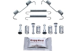 Bigg Red - Rear Parking Brake Shoe Fitting Kit - Compatible with 116, 118 120 E81, E87, E88, 118d, 120d, 120i E82 Coupe, 1 Series F20, F21, 2 F22, F23, 3 E46, E90, E92, F30, F31, Z4 E85