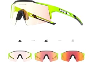 KAPVOE Photochromatische Selbsttönend Fahrradbrille TR90 Rahmen für Herren Damen Jungen Mädchen Klar Sportsonnenbrille K9023