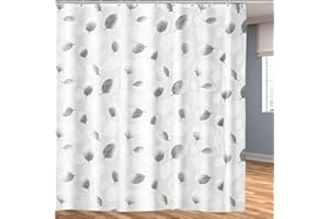 ruitao Shower Curtain for Bathroom, 100% PEVA Waterproof Anti-Mould Proof Resistant | Quick-Drying | Washable Bathroom Curtain | Includes 12 Pcs Curtain Hooks | 180 x 180 cm (71 x 71 Inch) | Foliage