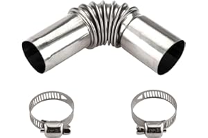 VAIAV Abgasschlauch 25MM Edelstahl Abgasrohr Winkelverbinder GasEntlüftungsschlauch Abgasrohr Standheizung Standheizung Auspuffrohr Zubehör mit 2 Edelstahlklammern