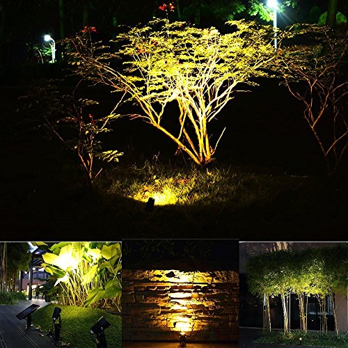 Keynice 2 pack Lampe Solaire Waterproof Extérieur Spot à LED Extérieur / Etanche pour Paysage, Arbre, Voie, Jardin, Terrain, Pelouse, Allée et Garage comme,etc - 2