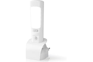 TronicXL Lampka nocna z gniazdami wtykowymi, lampa ścienna z czujnikiem ruchu PIR, lampa LED z czujnikiem zmierzchu i ruchu w nocy, bez wiercenia, 2 w 1, lampka nocna i ręczna z akumulatorem