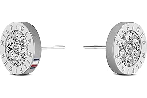 Tommy Hilfiger Jewelry Pendientes de botón para Mujer de Acero inoxidable con cristales
