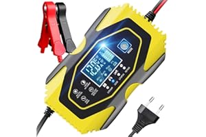 YDBAO Cargador de Baterías Coche Moto 6A 12V/24V con Múltiples Protecciones Automático Inteligente Mantenimiento Pantalla LCD para Batería de Litio Plomo-ácido LiFePO4