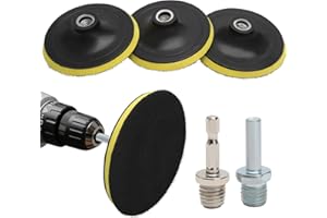 TMZELOA Plato Lijador 125mm 3 Unidades - Soporte con Velcro M14 y Eje 8mm - Accesorio Universal para Taladro, Amoladora y Pulidora Auto, Madera y Metal