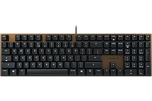 CHERRY KC 200 MX, Teclado Mecánico de Oficina con Placa de Metal Anodizado, Distribución de Teclado Europeo (QWERTY), con Cable, Switches MX2A SILENT RED, Negro/Bronce