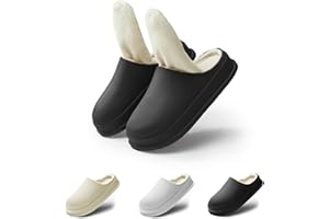 Wesondesign Damen Hausschuhe Herren Winter Warme Schlappen Rutschfeste Pantoffeln PlüSch Pantoletten Kuschelige Wasserdichte Gefütterte House Puschen Outdoor Eva Slippers