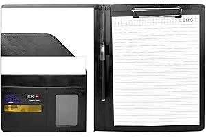Comzantor Cartelline Portadocumenti A4, Cartellina Porta Documenti, Cartella Portadocumenti A4 PU Pelle, Portablocco A4 con Pinza, Porta Block Notes Clipboard con Portapenne, per Ufficio e Conferenze