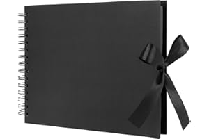 HXC Fotoalbum zum Selbstgestalten 80 Schwarze Seiten Scrapbook A4 Fotobuch DIY Fotoalben zum Selber Gestalten Kraftpapier Photo Album für Fotos Baby Valentinstag Geburtstag Jahrestag