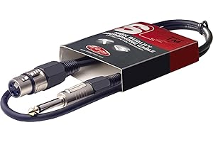 Stagg SMC1XP 1m 3 Pin 1x XLR Female/1x 6.3 mm Mono Jack Plug Microphone Cable