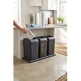 Smartware 3'Li Set Soft Tekerlekli Plastik-Kağıt-Cam Geri D&ouml;n&uuml;ş&uuml;m Kutusu 40 LT