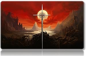 Mipikel Tapete de juego para MTG, tapete de juego con zonas, tamaño 24 x 14 pulgadas, TCG y tapete de juego de mesa para tarjetas, bolsas de almacenamiento gratis, alfombrilla de mouse (colorido 23,