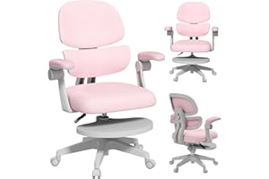 ‎JOYLDIAS JOYLDIAS Schreibtischstuhl Kinder Ergonomischer, Kinderstuhl mit Verstellbarer Rückenlehne & Übergroß Fußablage, Bürostuhl Kinder Drehstuhl mit klappbarer Armlehnen, Stuhl Für Kinder & Jugendliche