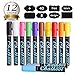 Produktbild kreidestift - 12 farbe Stück, Löschbar Kreidemarker farbig sortiert Markerstifte mit Reversible Stiftspitze, Whiteboard Marker für Kreidetafel, Kartenherstellung, DIY Fotoalbum - Chalkool