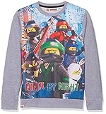 Cuello: redondo LEGO NINJAGO 160969, Sudadera para Niños, Blanc (White/Greymelange/Black) 4 años