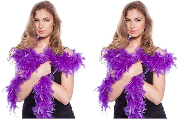 Folat Boa en Plumes Violet Lilas 180 cm, 62080, Costumes