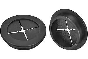 QUARKZMAN 2 Pcs Passe-Câble pour Cordon, 50mm Passe-Câble de Bureau en Caoutchouc Flexible Grommets de Fil Cache-Trou pour Bureau Organisateur de Câbles d'Ordinateur, Noir