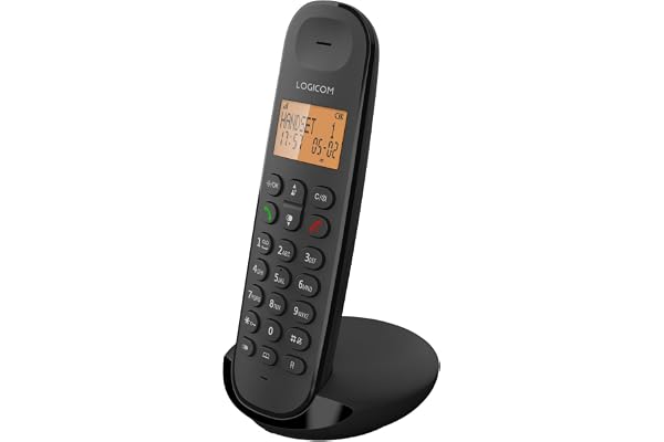 Logicom ILOA 100 Téléphone Fixe sans Fil sans Répondeur - Solo - Téléphones analogiques et dect - Noir