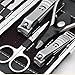 LUPO® 12 Pcs Manicure Pedicure Grooming Set - Professional Nail Care Clippers Scissors Cuticle Kit and Travel Case