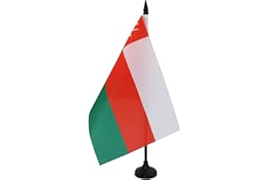 AZ FLAG Bandiera Da Tavolo Oman 21x14 cm - Piccola Bandierina Omanita 14 x 21 cm