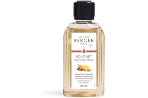 MAISON BERGER Berger-Recarga de Perfume para lámpara aromática, Color Naranja, Transparente, 200 ml, Aroma de Canela, Transparente, 6032 Recharge POUR Bouquet Parfum Orange DE CANNELLE Transparent 200 ML