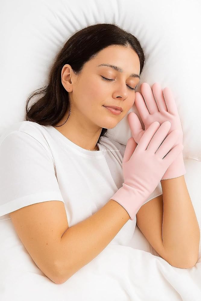 Netmarkt Nemlendirici Silikon Spa Eldiveni, El Bakımı ve Gece Kullanımı İçin, 1 Çift, Pembe