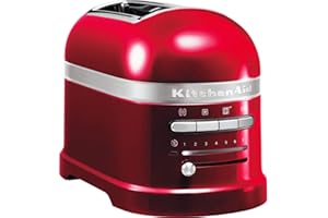 Kitchenaid tostapane - Artisan - Toaster 2 fette con scomparti extra-large e pinze autocentranti - Macchina per Toast con 7 Livelli di Doratura - Retro - Rosso mela metallizzato