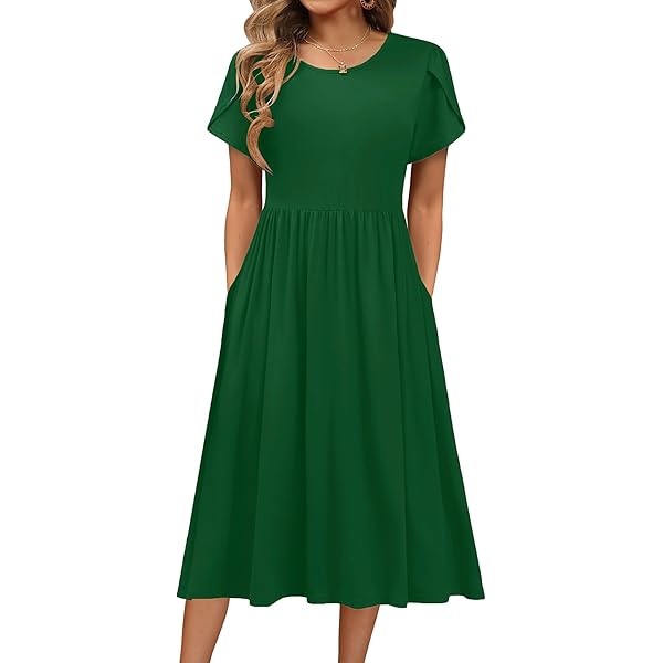 navy blue dress for baby girl Calvin Klein Women's Tulip-Sleeve Midi Dress - Meadow main image 1