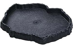 FLYLIN Reptile Water Dish, Reptile Feeding Dish Corner Bowl Breadworm Feeding Food Bowl, Terrarium Decor Bowls for Bearded Dragon Lizard Frog Leopard Gecko Tortoise Hermit Crab Chameleon (Y-25)