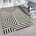 Produktbild Tapiso Dream Teppich Wohnzimmer Modern Kurzflor Schwarz Weiß Geometrisch Streifen Figuren Schlafzimmer Esszimmer ÖKOTEX 200 x 300 cm