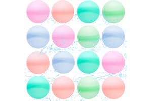 YELLCETOY Globos de agua reutilizables, globos de agua, juguetes de silicona para niños, juegos de agua al aire libre, bolas de agua para fiestas de verano, piscina, juguetes de agua para niños y adultos (16