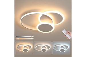 LXJCSM Plafoniera LED Soffitto, 39W Lampada da Soffitto Moderna Rotonda, 52CM Plafoniera Camera da letto Dimmerabile 3000K-6000K, Plafoniera LED per Soggiorno Camera da letto Camera dei Bambini