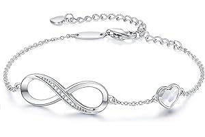 LOUISA SECRET Bracelet Femme Argent 925 Infini, Bracelet d’amour Femme Réglable, Bijoux Femme Cadeaux Noël Femme Anniversaire Fête des Mères Cadeau Maman Infinity Heart Bracelets Silver