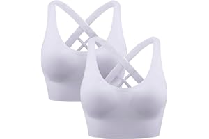Heersan Sport BH Damen, Push up Sport Bra Ohne Bügel Crossback Seamless Starker Halt Sports Bra mit Abnehmbaren Gepolstert für Fitness Lauf Joggen Yoga