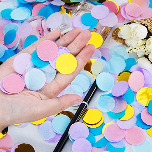 Outus 1 Zoll Papier Konfetti für Baby Dusche Braut Dusche Party Dekoration, 10000 Stück, 5 Farben - 4