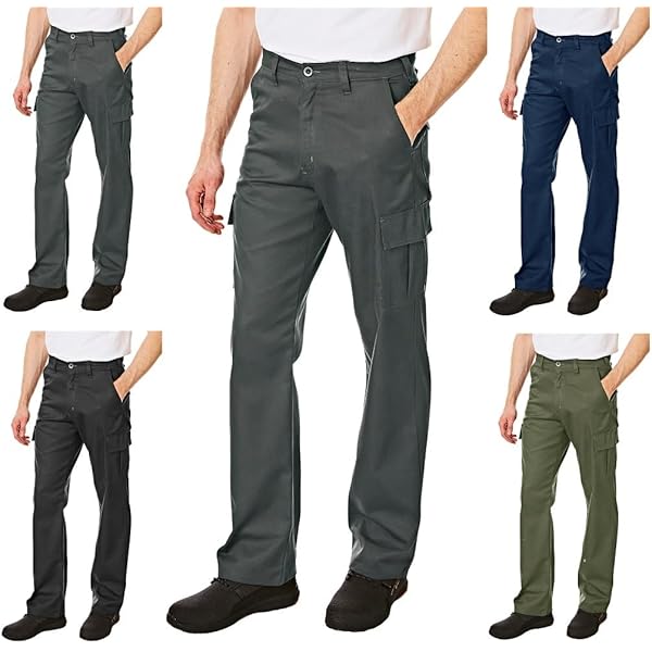 IBEX S3 - Pantalones Cargo De Trabajo Para Hombre, Mezcla Duradera De Poliéster Y Algodón, Pantalones De Combate Resistentes Para Constructores (tallas 28W-50W), Azul Marino, 42 Largo