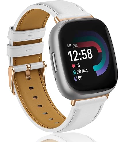 Lederarmband Für Fitbit Versa 3 & Sense – Klassisches Ersatzarmband Aus Rindleder, Unisex