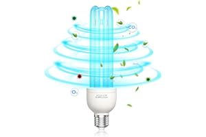 BrightArk Lampe Ultraviolet Ozone 55W Lampe UV Germicide UVC avec Ampoule Ozone E27 Ampoule UV Sterilisateur avec Tube de Quartz Stérilisation 254nm AC220-240V pour Toilette, Chambre L'air Frais