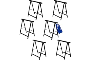 MODO24 Holzbock Klappbock Arbeitsbock Tapezierbock Sägebock Montagebock Unterstellbock SDKM, 6er-SET, 73x73x44 cm, Farbe: Schwarz