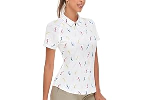 Soneven Polo Transpirable de Manga Corta para Mujer, Ligero, Ajustado Deportivo Camiseta UPF 50+ Cremallera 1/4 Secado rápido Camiseta de Tenis y Golf