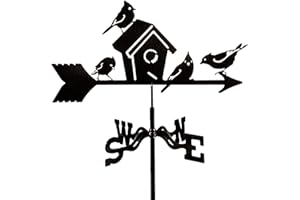 YDHNB Girouette du Le nid d'oiseau Indicateur de Direction en Acier Inoxydable Ornement Décoration Orientation du Vent Indicateur pour Extérieur Montage sur Toit