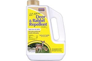 Bonide Go Away! Deer & Rabbit Repellent Granules, 3 lb. Ready-to-Use, Deter Deer from Garden, Flowers & Plants