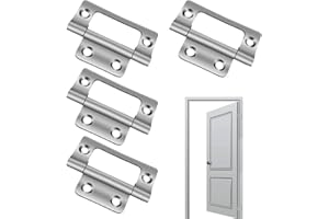 Nuqin Flush Hinges, 2 Pairs (4 Units) - 50 mm (2 inch) Cabinet Cupboard Hinges for Doors, Cabinets, Dressers, Wardrobes
