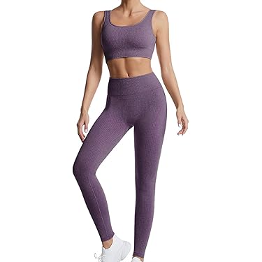 PUYYDS 3 Pièces Ensemble De Yoga Tenue De Sport Femme Ensemble De Sport Entraînement à Manches Longues Et Pantalons De Yoga Fitness Leggings Sans Couture Vêtements De Sport Vêtements De Sport