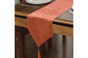 WAITER TREE Faux Linen Table runner Shiny Fabric with Tassel for Dressing Dining table Coffee Table and Bed Decoration