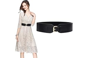 KOEMCY Donna Cintura Elastica Larga in Vita Moda Larga Elasticizzato Cinture da Donna in Pelle PU Cinture Casual D'Epoca per Abiti Vestito