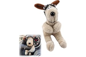 POSYLANE 1 Pc Pilot Dog Car Decoration, Wiper Shift Handle Decorative Plush Dog Doll, Cute Pilot Dog Dashboard Ornament for Car Interior Wiper Lever Signal, Personality Adorable Puppy Doll for Vehicle Decor