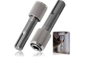 JESIAH 2PCS SDS Drill Bit Adapters, 6.35mm 1/4 Inch Hex Socket Drill Holder Converter SDS Socket Adaptor Set Round Shank to Hexagonal Shank Quick Change Conversion Tool for Power Drills Hammer Drills