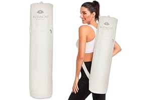 RUDACAS Borsa per tappetino da yoga, borsa per il trasporto, borsa premium con tasca con cerniera, tinta unita.