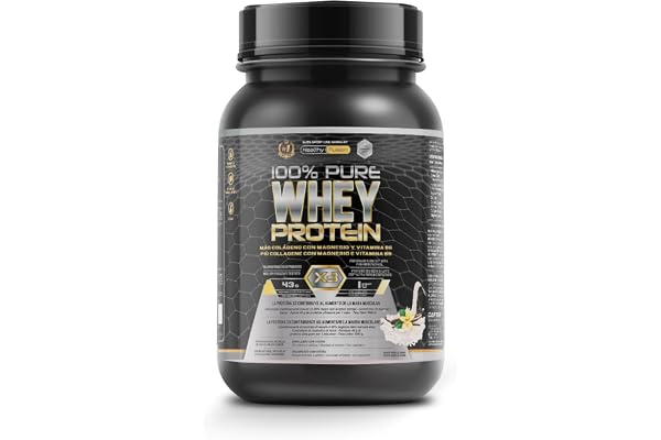 Whey Protein Healthy Fusion | Proteína pura con Colágeno, Magnesio y Vitamina B6 | 43g proteína + 9g BCAA | Mejora tus entrenamientos, aumenta masa muscular y fortalece articulaciones | 1 kg
